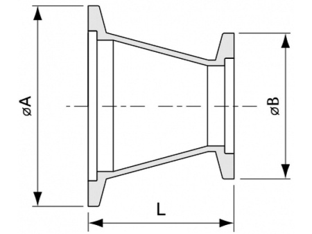 Переходник KF16 - KF10 конический (нержавеющая сталь 304)